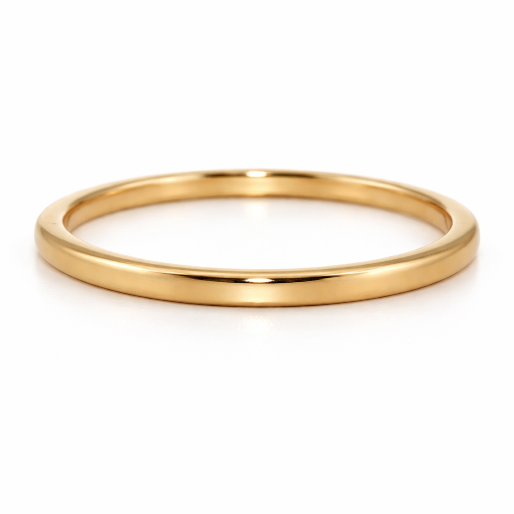 Gold ring on a white background