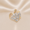 14K Gold | Tricolor Mom Heart Pendant yellow gold rose gold white gold