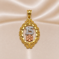 14K Gold | Tricolor Sweet 15 Filigree Pendant