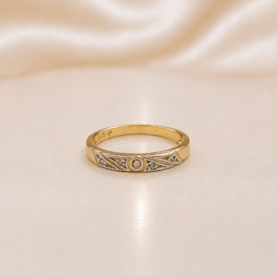 14K Gold | Two-Tone Art Deco-Inspired Ring