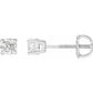 14K Gold | WG 1/3 cttw Natural Round Diamond Stud Solitaire 4 prong Earrings