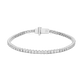 Silver bracelet with diamond accents on a white background