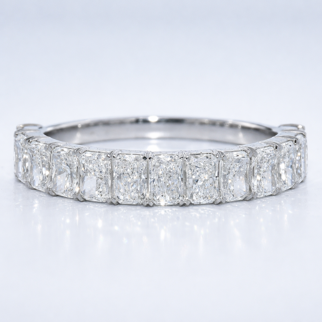 14K Gold | WG Radiant Emerald 1.94cttw Lab Diamond Wedding Band