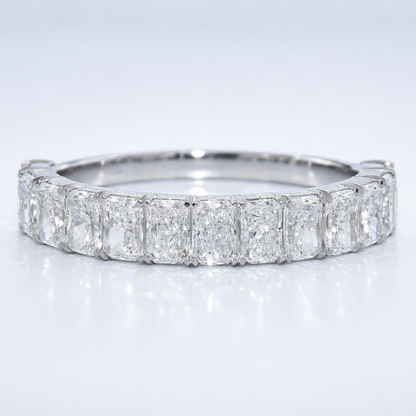 14K Gold | WG Radiant Emerald 1.94cttw Lab Diamond Wedding Band