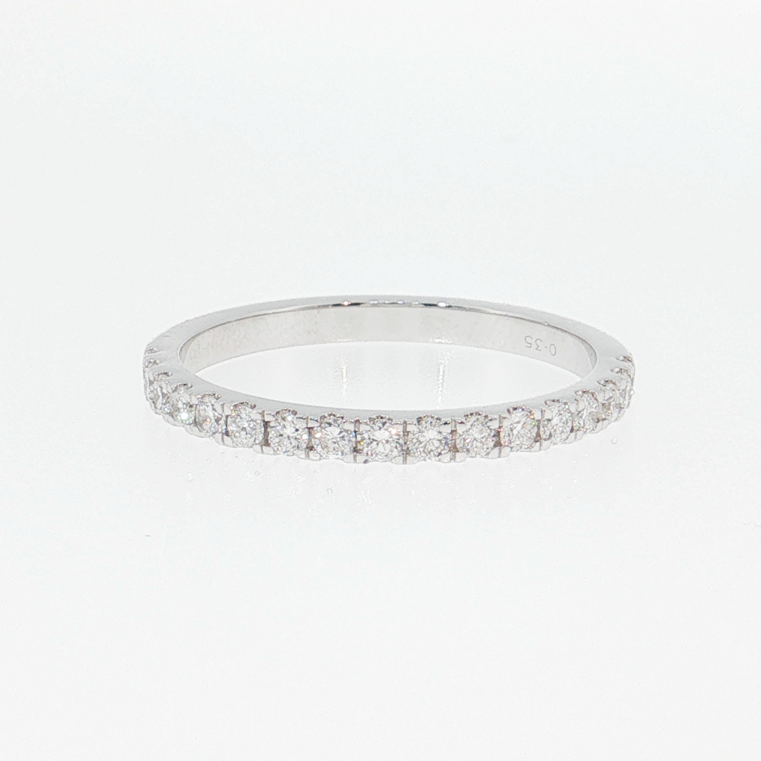 14K Gold | White Gold .35cttw Round Lab Diamond Half Eternity Wedding/Anniversary Band