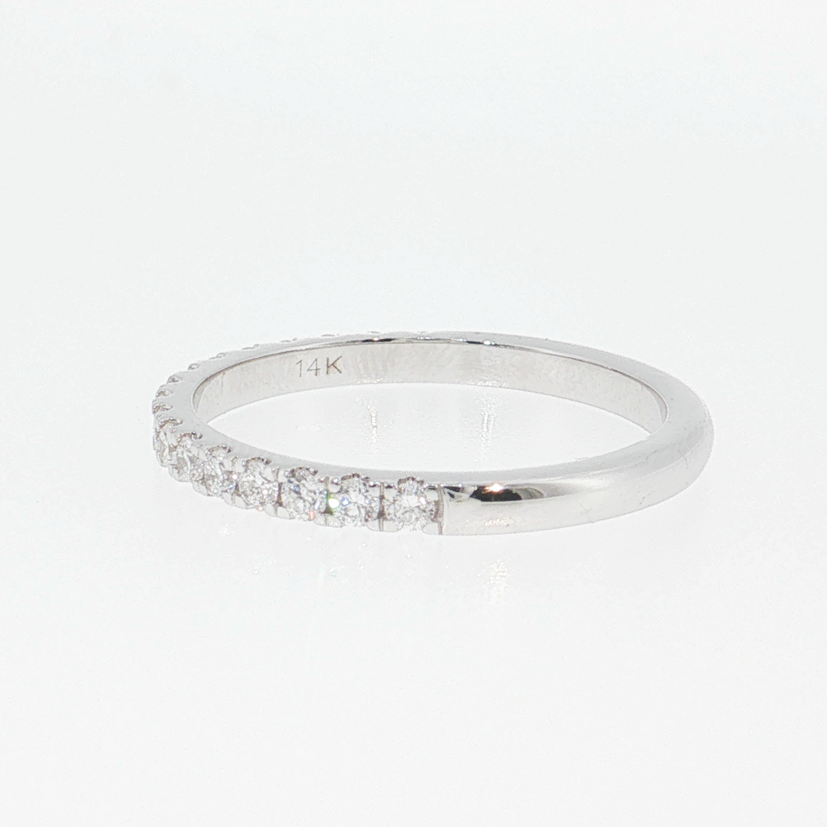 14K Gold | White Gold .35cttw Round Lab Diamond Half Eternity Wedding/Anniversary Band