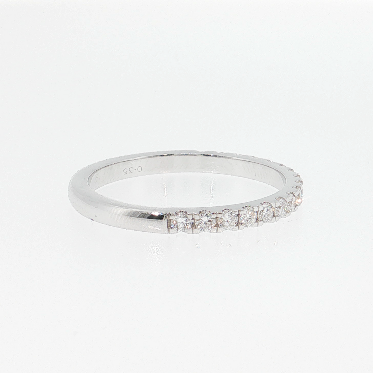 14K Gold | White Gold .35cttw Round Lab Diamond Half Eternity Wedding/Anniversary Band