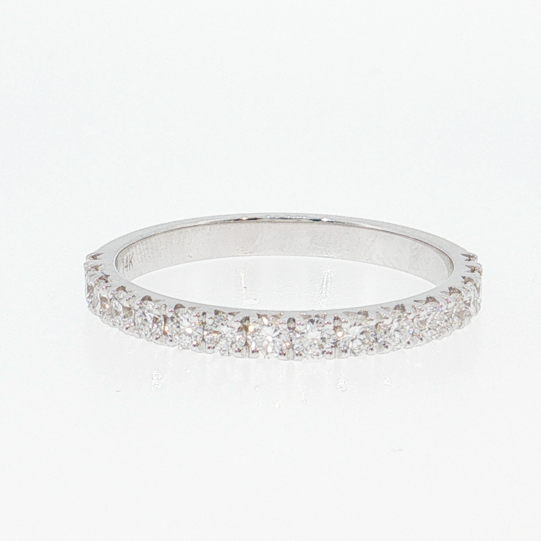 14K Gold | White Gold .55cttw Round Lab Diamond Half Eternity Wedding/Anniversary Band
