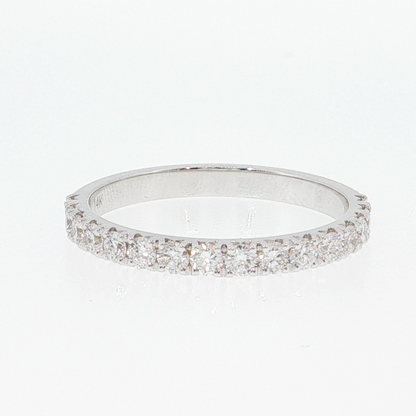 14K Gold | White Gold .55cttw Round Lab Diamond Half Eternity Wedding/Anniversary Band