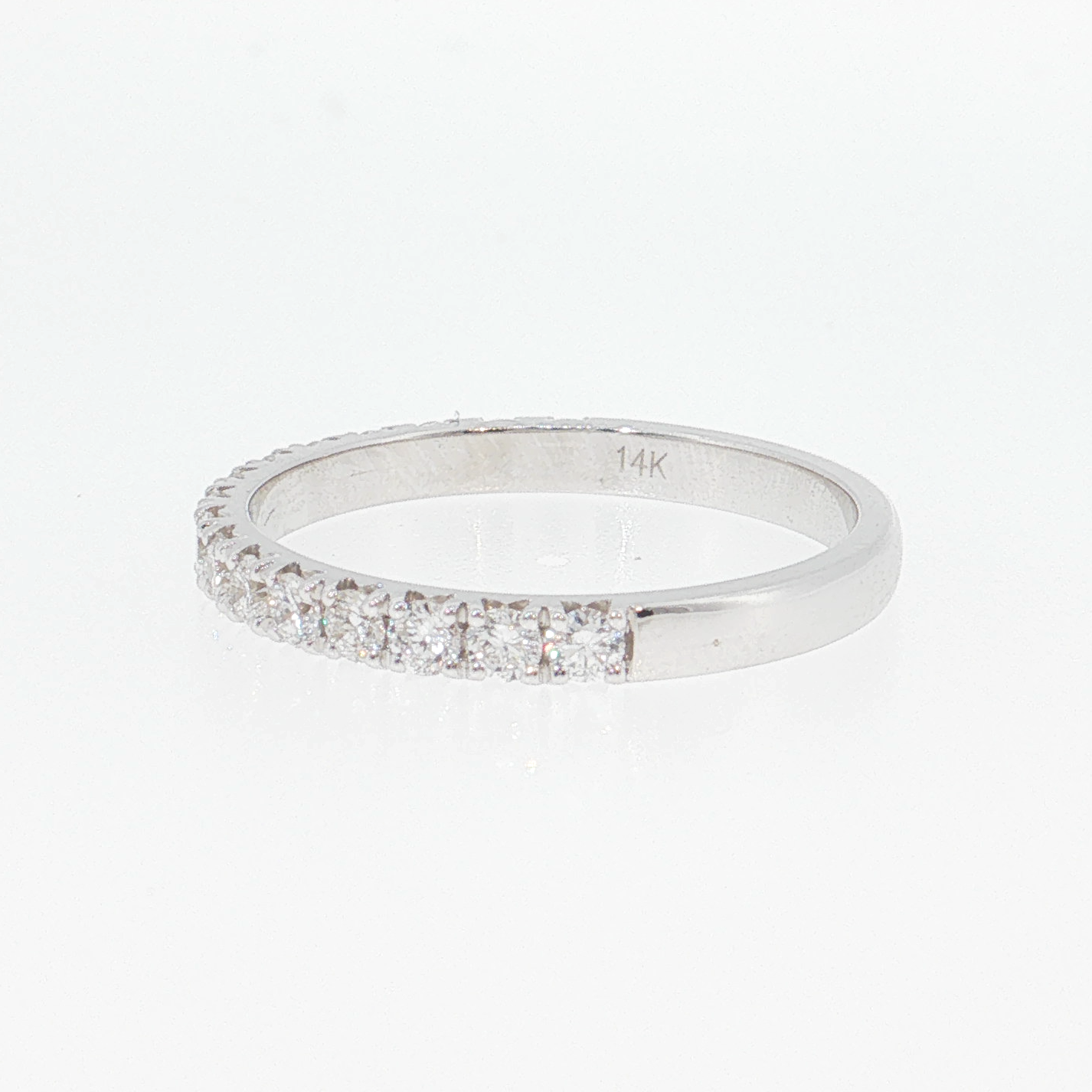 14K Gold | White Gold .55cttw Round Lab Diamond Half Eternity Wedding/Anniversary Band