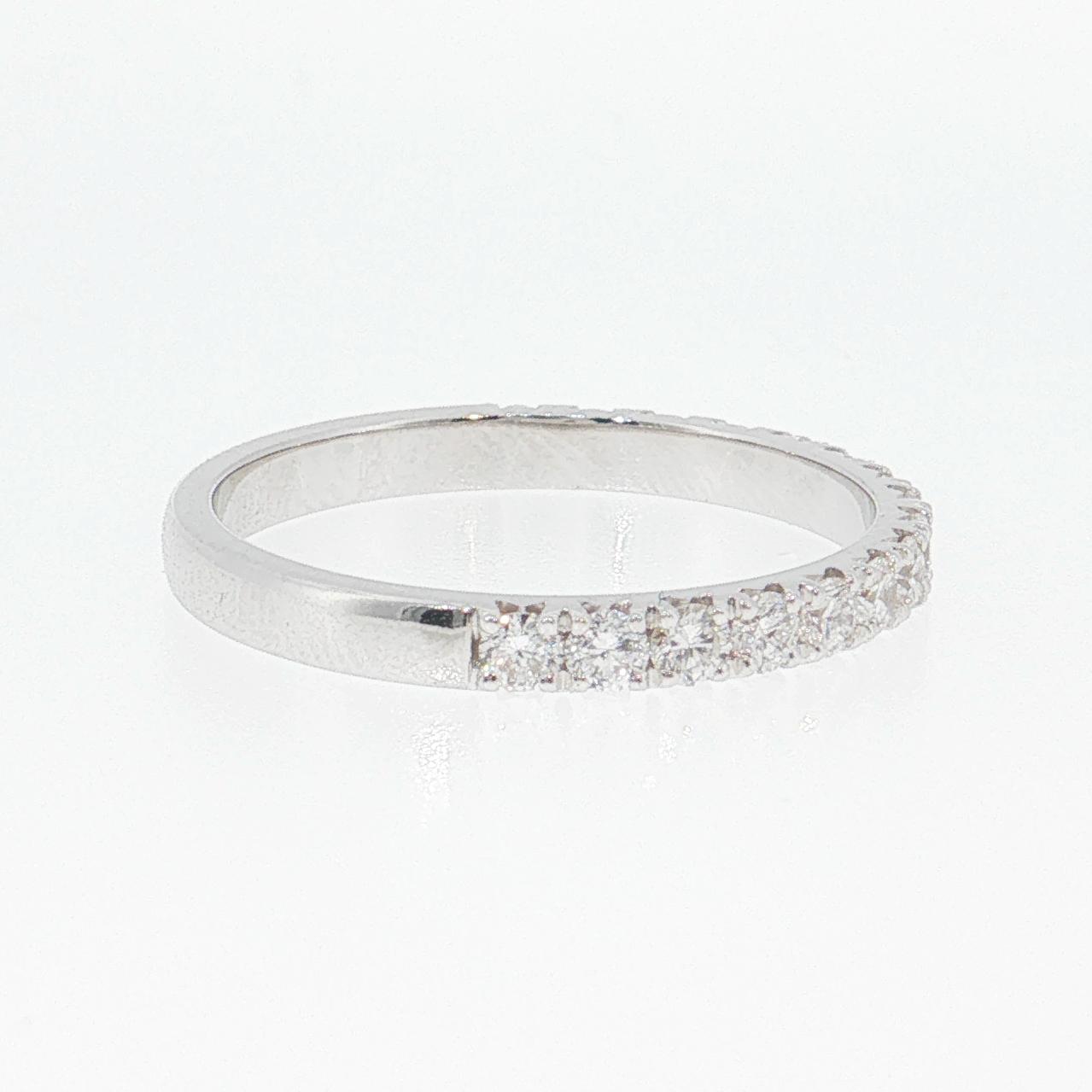 14K Gold | White Gold .55cttw Round Lab Diamond Half Eternity Wedding/Anniversary Band