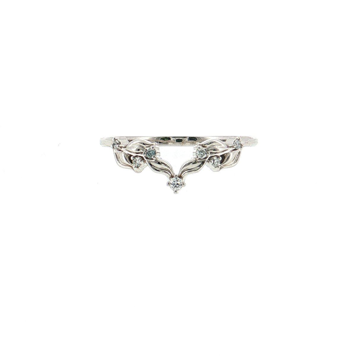 14K Gold | White Gold 0.06 cttw Lab Diamond French-Set Contour Band
