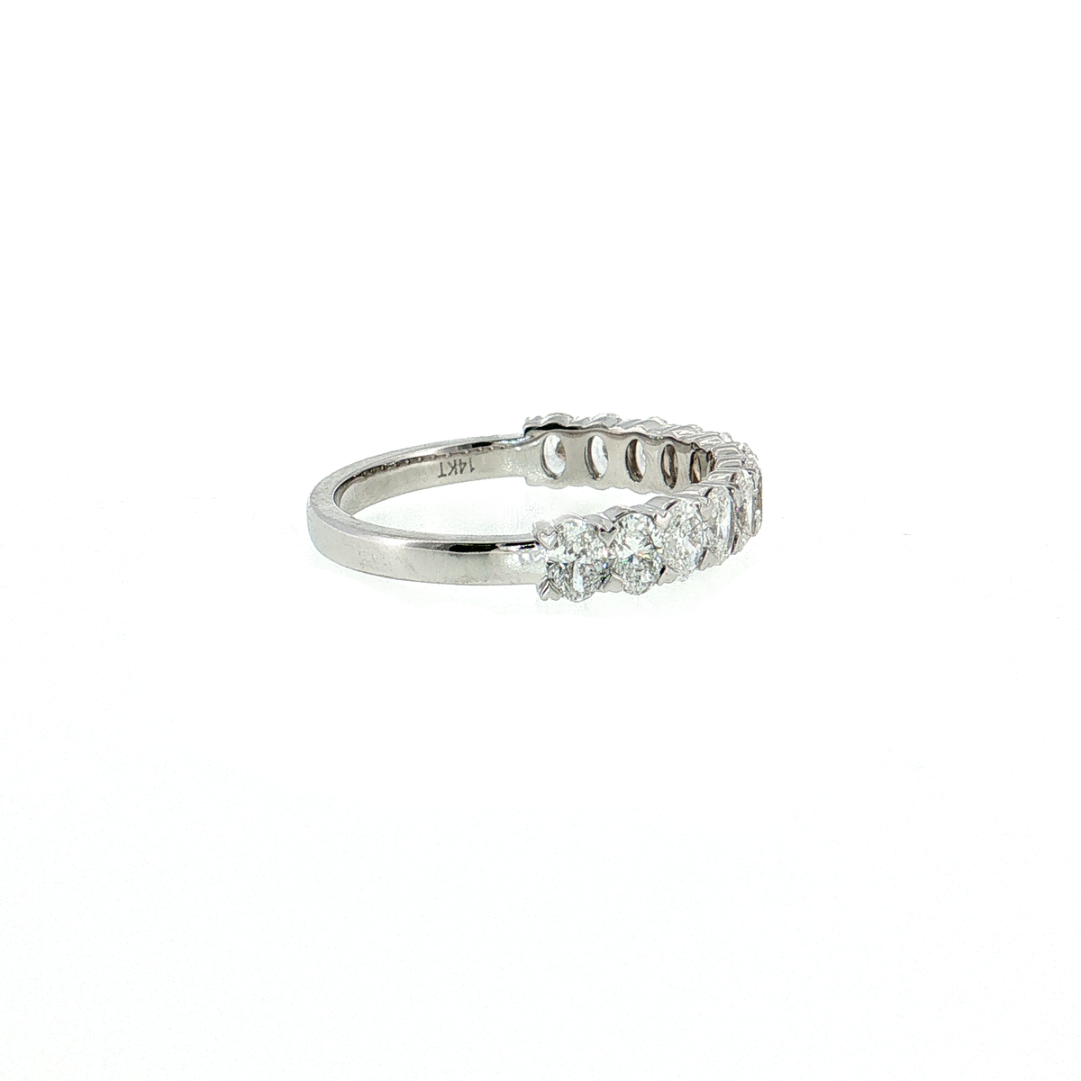14K Gold | White Gold 1.08 CT Oval Brilliant Cut Diamond Half Eternity 