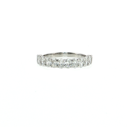 14K Gold | White Gold 1.08 CT Oval Brilliant Cut Diamond Half Eternity Wedding/Anniversary Band 
