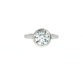 14K Gold | White Gold 2.01 CT Round Brilliant Cut Diamond Bezel with Hidden Halo Engagement Ring