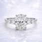 14K Gold | White Gold 2.1CT Oval Lab Diamond Engagement Ring with Natural Pear and Round Diamond Accent Band