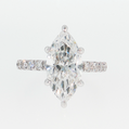 14K Gold | White Gold 3.05CT Marquise Brilliant Cut Lab Diamond Engagement Ring with Pavé Band