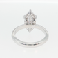 14K Gold | White Gold 3.05CT Marquise Brilliant Cut Lab Diamond with Hidden Halo and Pavé Band Engagement Ring