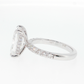 14K Gold | White Gold 4.64cttw Rectangular Brilliant Cut Lab Diamond Engagement Ring with Pavé Band