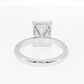 14K Gold | White Gold 4.64cttw Rectangular Brilliant Cut Lab Diamond Engagement Ring with Pavé Band