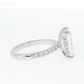 14K Gold | White Gold 4.64cttw Rectangular Brilliant Cut Lab Diamond Engagement Ring with Pavé Band