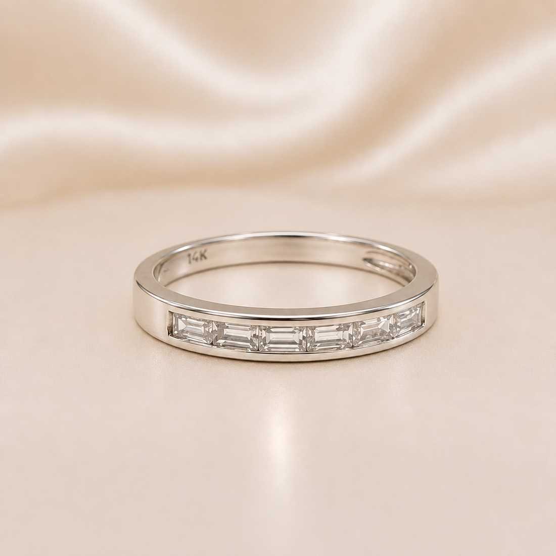 14K Gold | White Gold Channel-Set Emerald-Cut CZ Ring