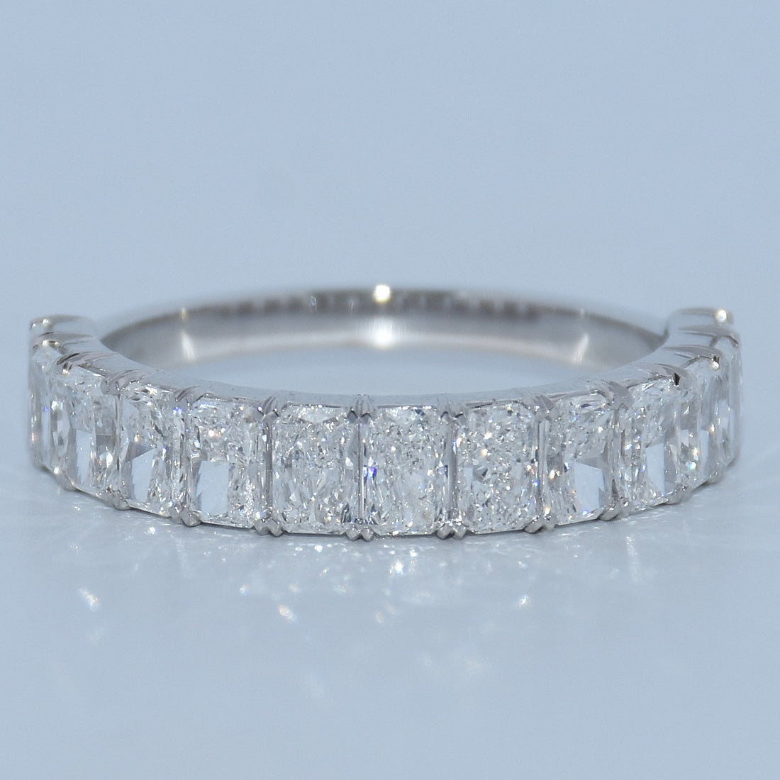 14K Gold | White Gold Radiant Emerald 1.94cttw Lab Diamond Wedding Band
