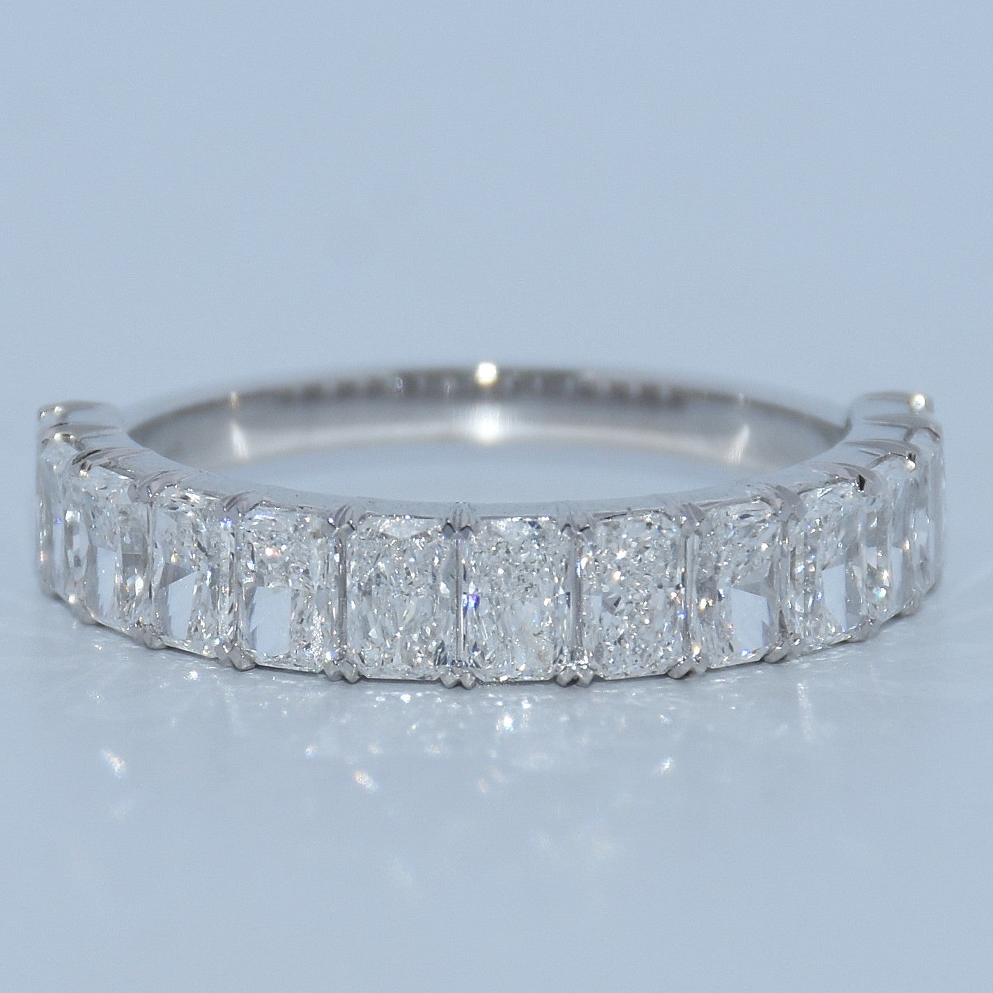 14K Gold | White Gold Radiant Emerald 1.94cttw Lab Diamond Wedding Band
