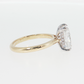 14K Gold | White and Yellow Gold 3CT Rectangular Brilliant Cut Lab Diamond with Hidden Halo and Pavé Band Engagement Ring