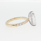 14K Gold | White and Yellow Gold 4.05CT Rectangular Brilliant Cut Lab Diamond with Hidden Halo and Pavé Band Engagement Ring