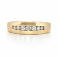 14K Gold | YG .37ct Cascading Natural Round Diamond Wedding Band Ring