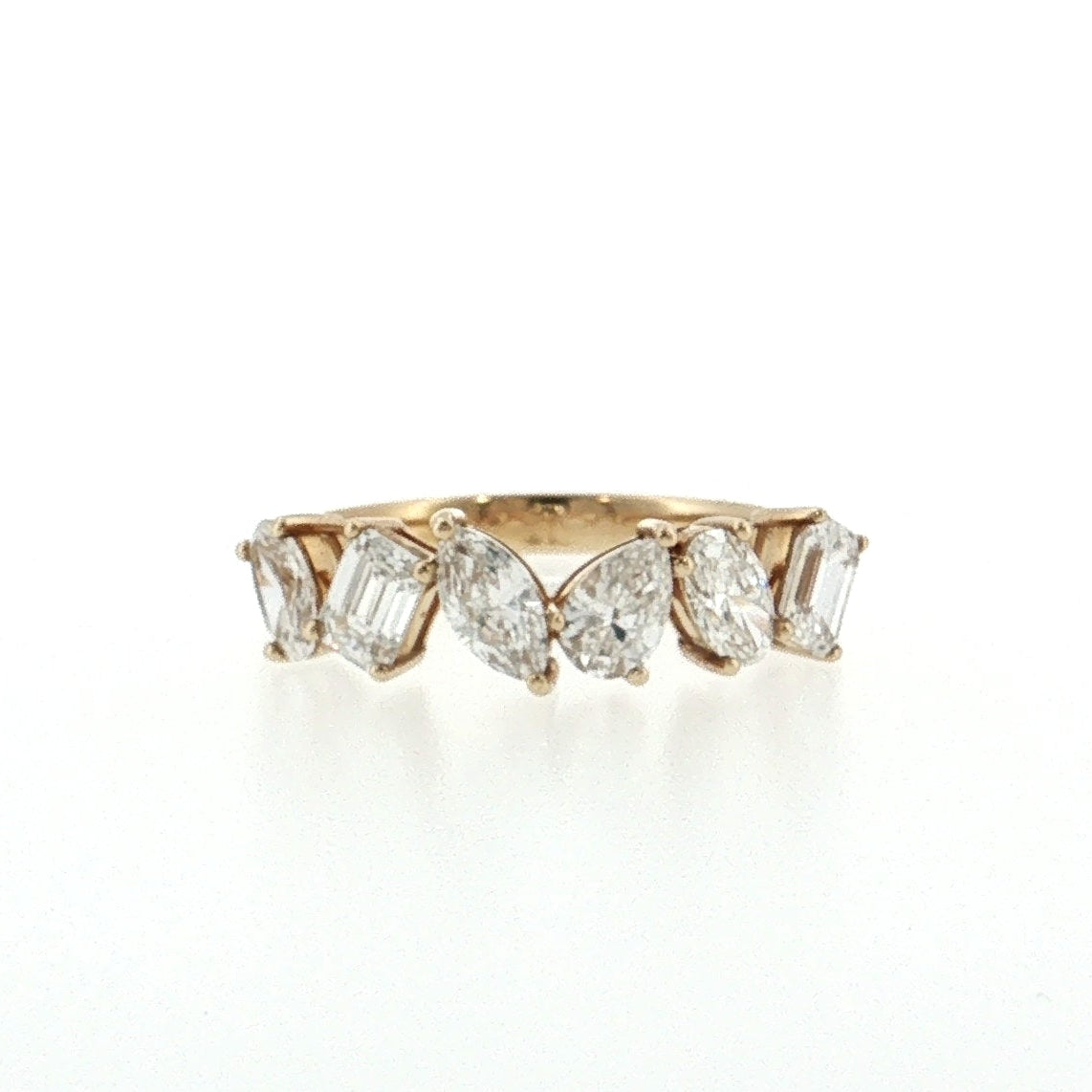 14K_Gold_YG_1.315cttw_MarquiseOvalPearEmerald_Lab_Diamond_WeddingAnniversary_Band