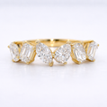 14K Gold | YG 1.315cttw Marquise/Oval/Pear/Emerald Lab Diamond Wedding/Anniversary Band