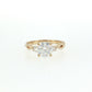 Gold ring with a diamond on a white background 14K Gold | YG 1.54ct Lab Round with .15ct Natural Round Diamond Accents Engagement Ring 