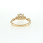 Gold ring with a diamond on a white background 14K Gold | YG 1.54ct Lab Round with .15ct Natural Round Diamond Accents Engagement Ring 