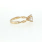 Gold ring with a diamond on a white background 14K Gold | YG 1.54ct Lab Round with .15ct Natural Round Diamond Accents Engagement Ring