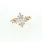 Gold ring with a diamond on a white background 14K Gold | YG 1.56ct Lab Marquise w/ .10ct Natural Round & .12ct Marquise Diamond Accents Engagement Ring