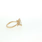 Gold ring with a diamond on a light beige background 14K Gold | YG 1.56ct Lab Marquise w/ .10ct Natural Round & .12ct Marquise Diamond Accents Engagement Ring