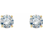 Pair of diamond stud earrings on a white background