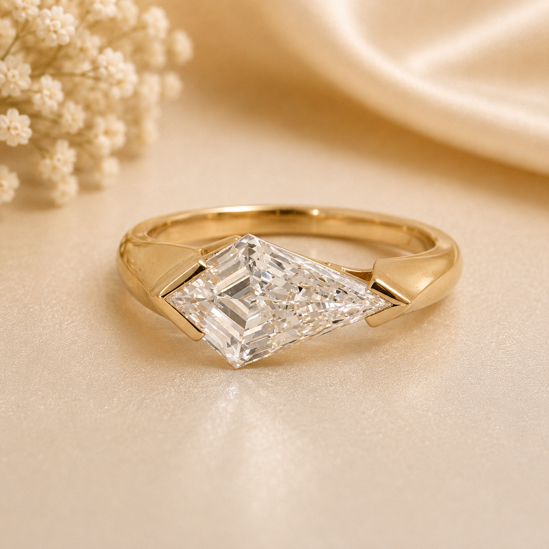 14K Gold | YG 2.52CT Kite Lab Diamond Engagement Ring