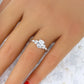 14K Gold | YG Classic Lab 1.02 Oval Center Diamond w/ Natural .25ct Oval and .07ct Round Accents Engagement Ring