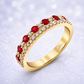 14K Gold | YG Ruby & Diamond .29ct Natural Diamonds .54 Natural Ruby Wedding/Anniversary Band 