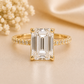 14K Gold | YG/WG 4.28ct Emerald Lab Grown Diamond Engagement Ring
