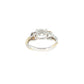 Silver ring with a diamond on a white background 14K Gold |Y/WG East-West 2.04 Lab Oval w/ .12ct Round Diamond Accents Engagement Ring 3 