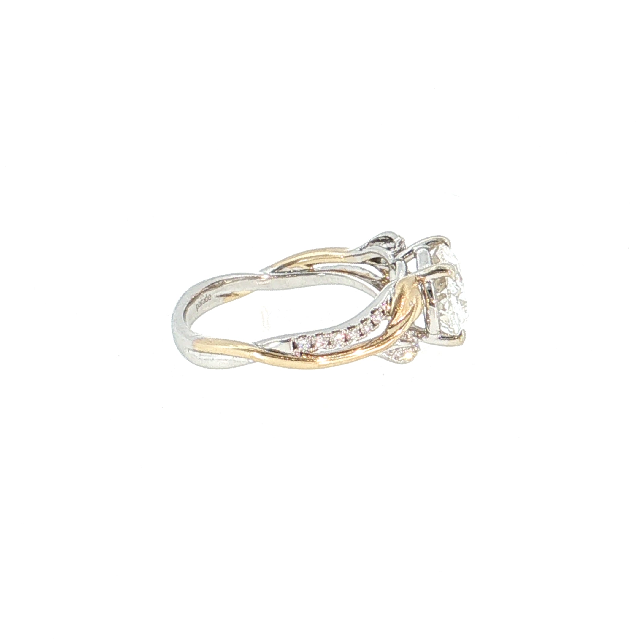 14K Gold |Y/WG East-West 2.04 Lab Oval w/ .12ct Round Diamond Accents Engagement Ring