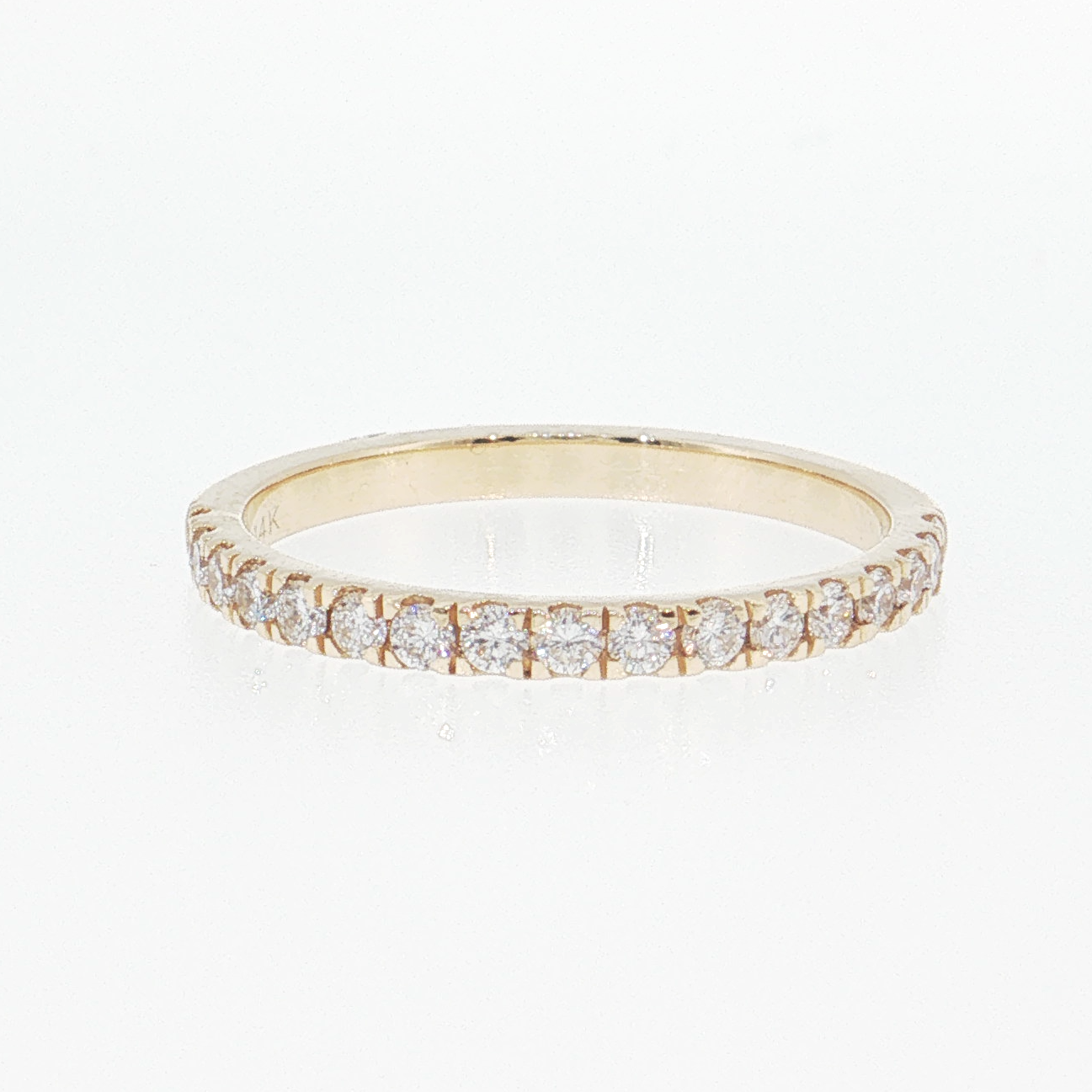 14K Gold | Yellow Gold .34cttw Round Lab Diamond Half Eternity Wedding/Anniversary Band