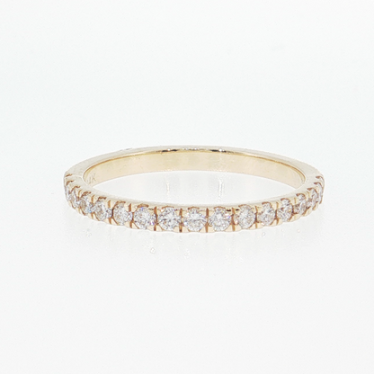 14K Gold | Yellow Gold .34cttw Round Lab Diamond Half Eternity Wedding/Anniversary Band