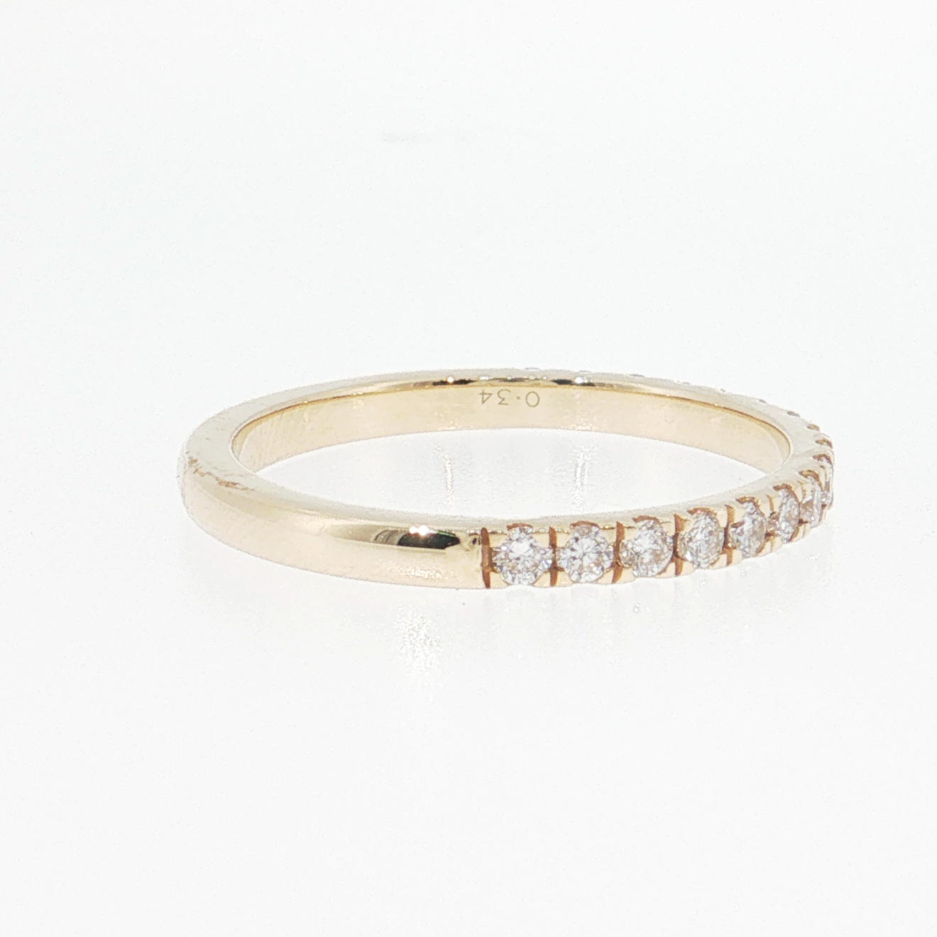 14K Gold | Yellow Gold .34cttw Round Lab Diamond Half Eternity Wedding/Anniversary Band