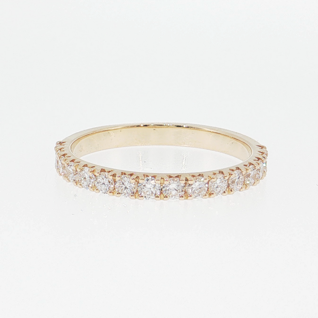 14K Gold | Yellow Gold .55cttw Round Lab Diamond Eternity Wedding/Anniversary Band