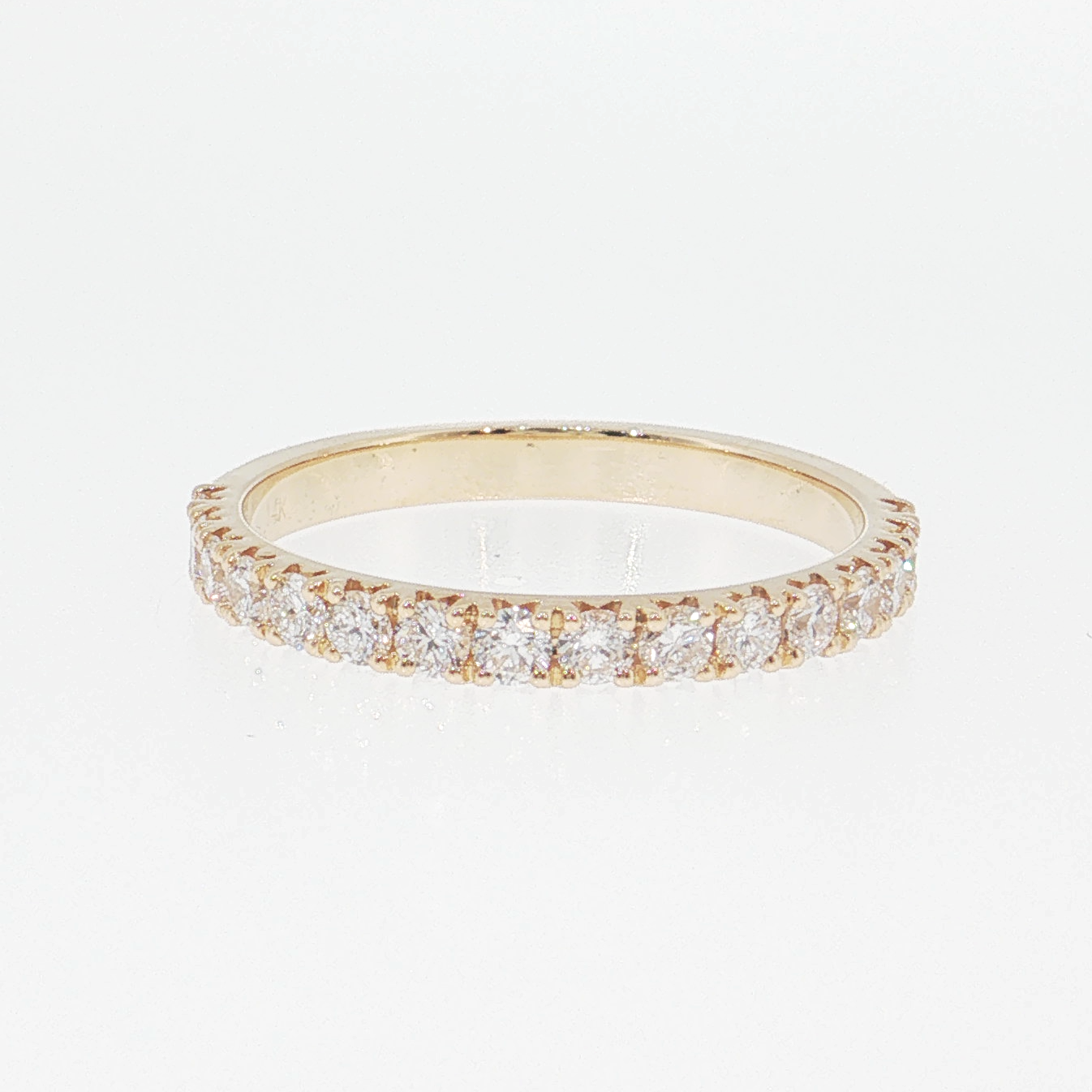 14K Gold | Yellow Gold .55cttw Round Lab Diamond Eternity Wedding/Anniversary Band
